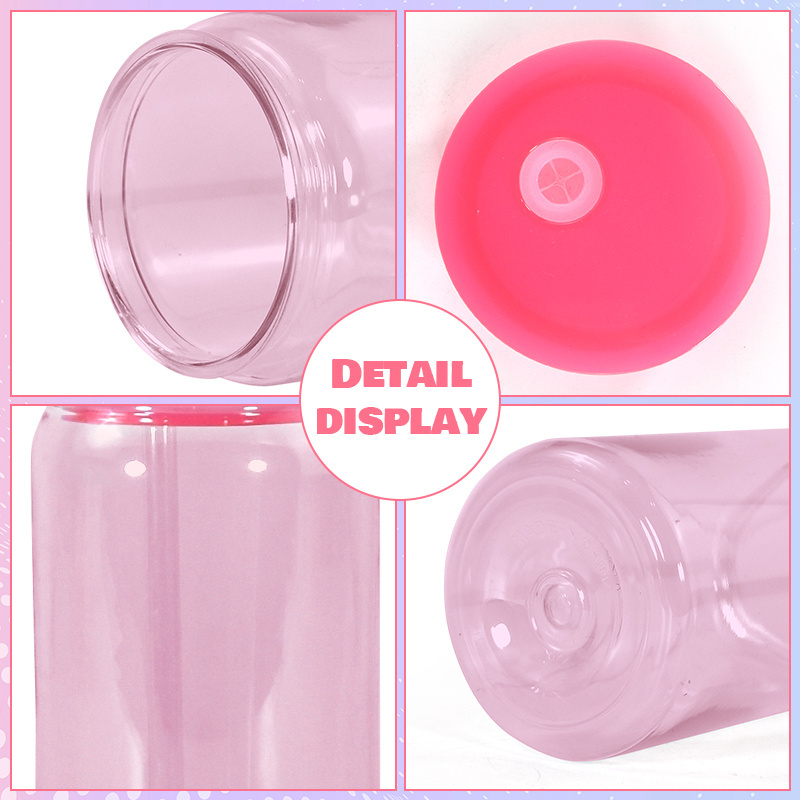 Factory Wholesale Libby Kids Cups 16oz clear colored jelly plastic cups tumbler With lid and straw and individual box