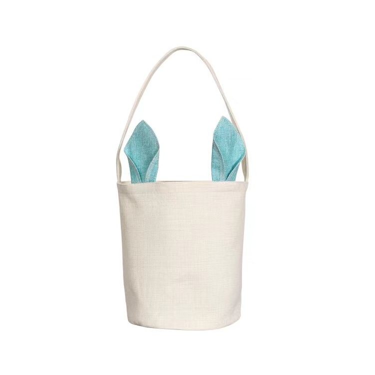 Factory wholesale sublimation Easter rabbit basket 20*25cm Linen festival celebration basket sublimation blanks