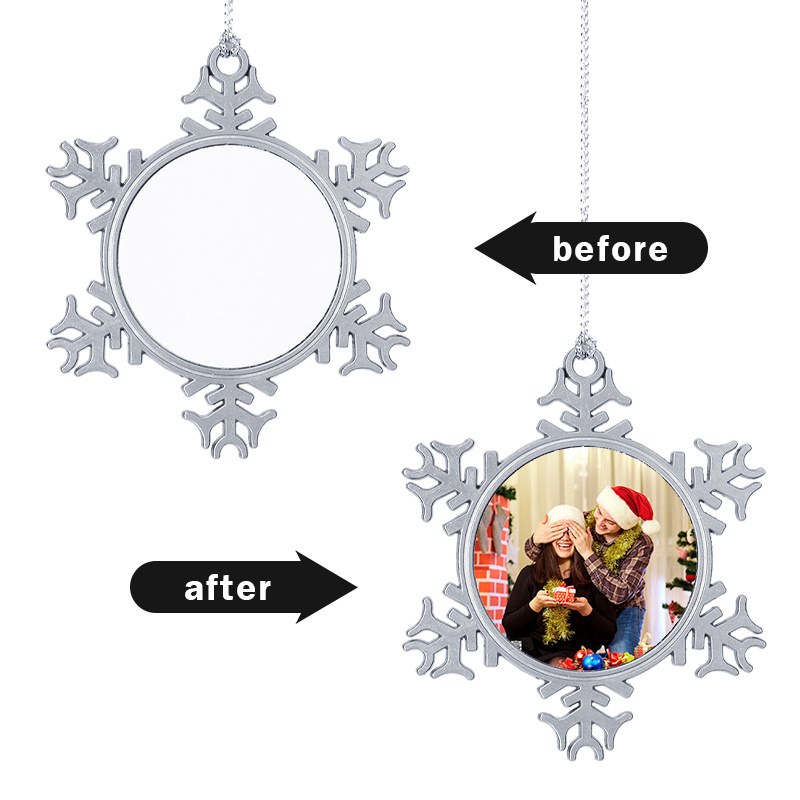 DIY decoration pendant Newest Gift Christmas Pendants Sublimation Blank Christmas Snow Pendants for tree decoration