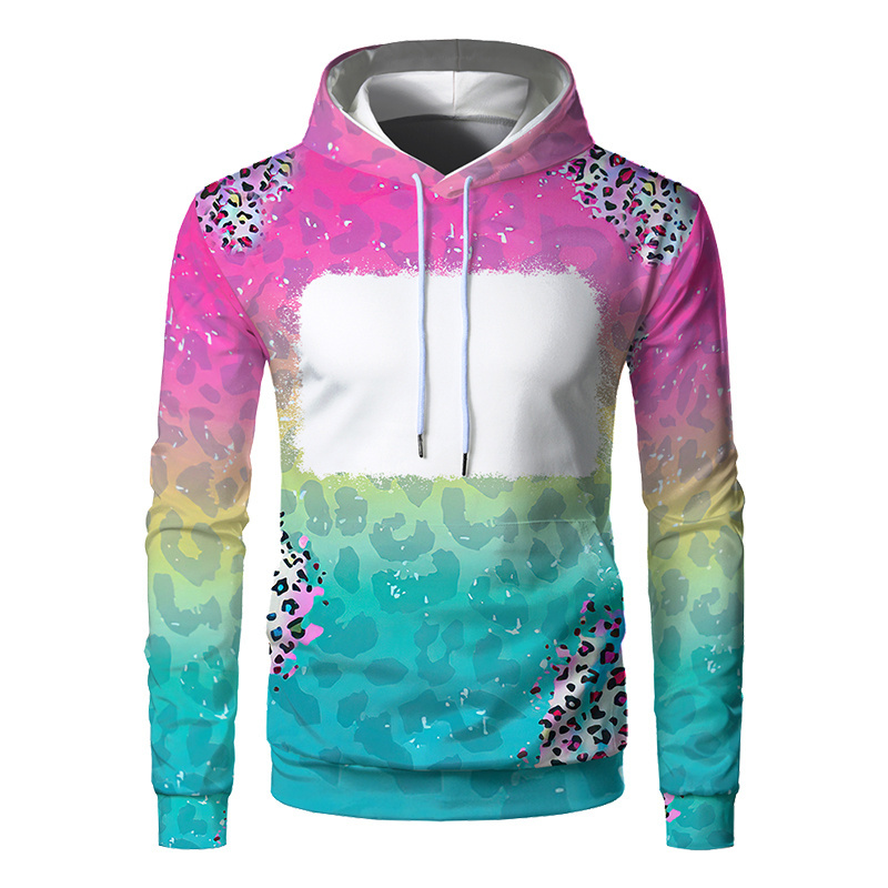 USA warehouse free shipping sublimation hoodies  polyester adults kids custom logo faux bleached sweatshirt for DIY printing