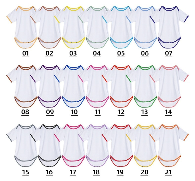 Hot Selling Sublimation Baby Rompers Polyester 200gsm 0-24 months Short Sleeve Collarless Baby onesie