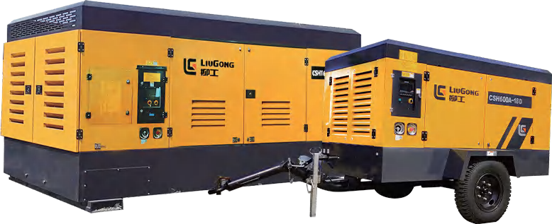 LIUGONG portable 25 bar Diesel Screw Air Compressor for mining water well drilling Rig