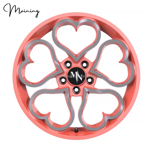 Pink Heart Rims Shape Alloy Wheels 5x112 5x114.3 5x120 16 17 18 19 20 21 22 23 24 25 26 Inch Rims With Hearts