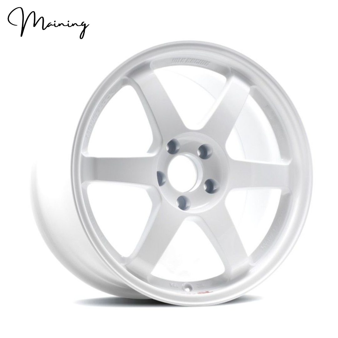 5x100 5x112 5x114.3 15 16 17 18 19 20 Inch White Froged Wheels Sport Rim TE37 Saga High Performance Track Wheels