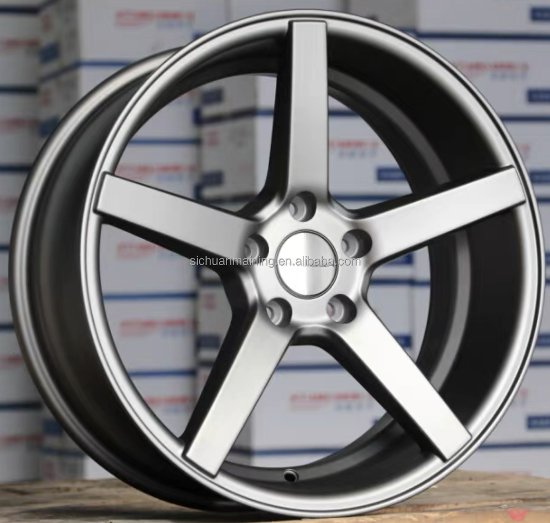 16 17 18 Inch Wheels 4x100 5x108 5x114.3 5x120 5x112 Sliver Concave Five Spoke Alloy Wheels Passenger Car Wheels Rims