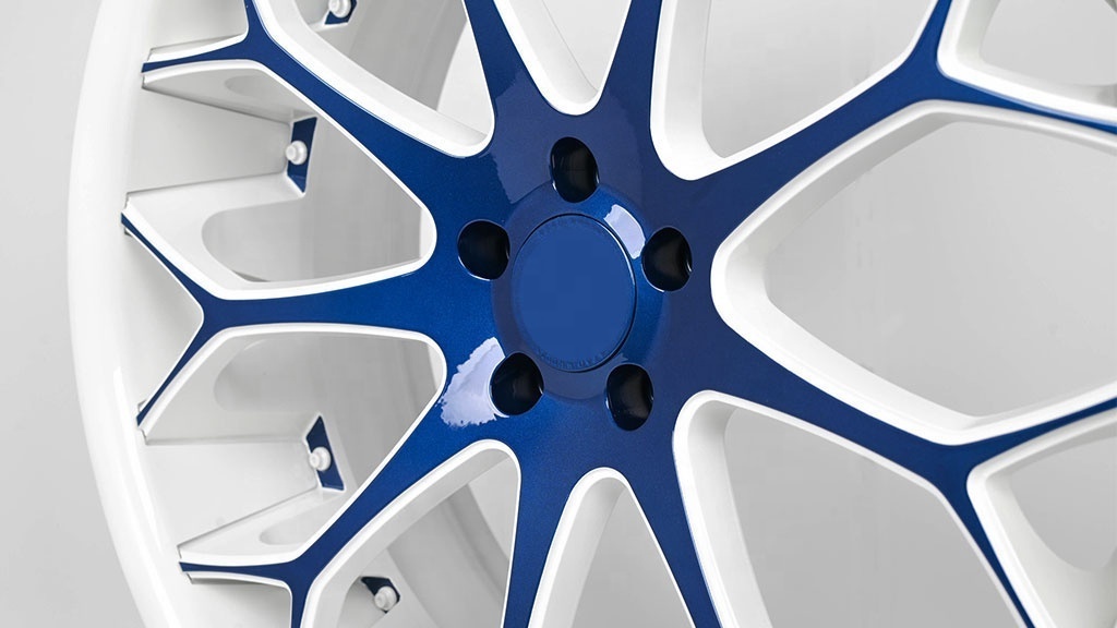 Support Customization 20 Inch Chrome Spoke Rims White With Deep Blue Face 20 Inch Wheel 6x139.7