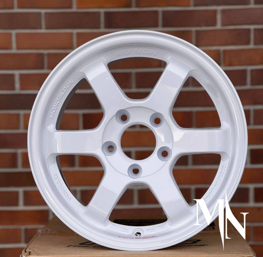 5x100 5x112 5x114.3 15 16 17 18 19 20 Inch White Froged Wheels Sport Rim TE37 Saga High Performance Track Wheels