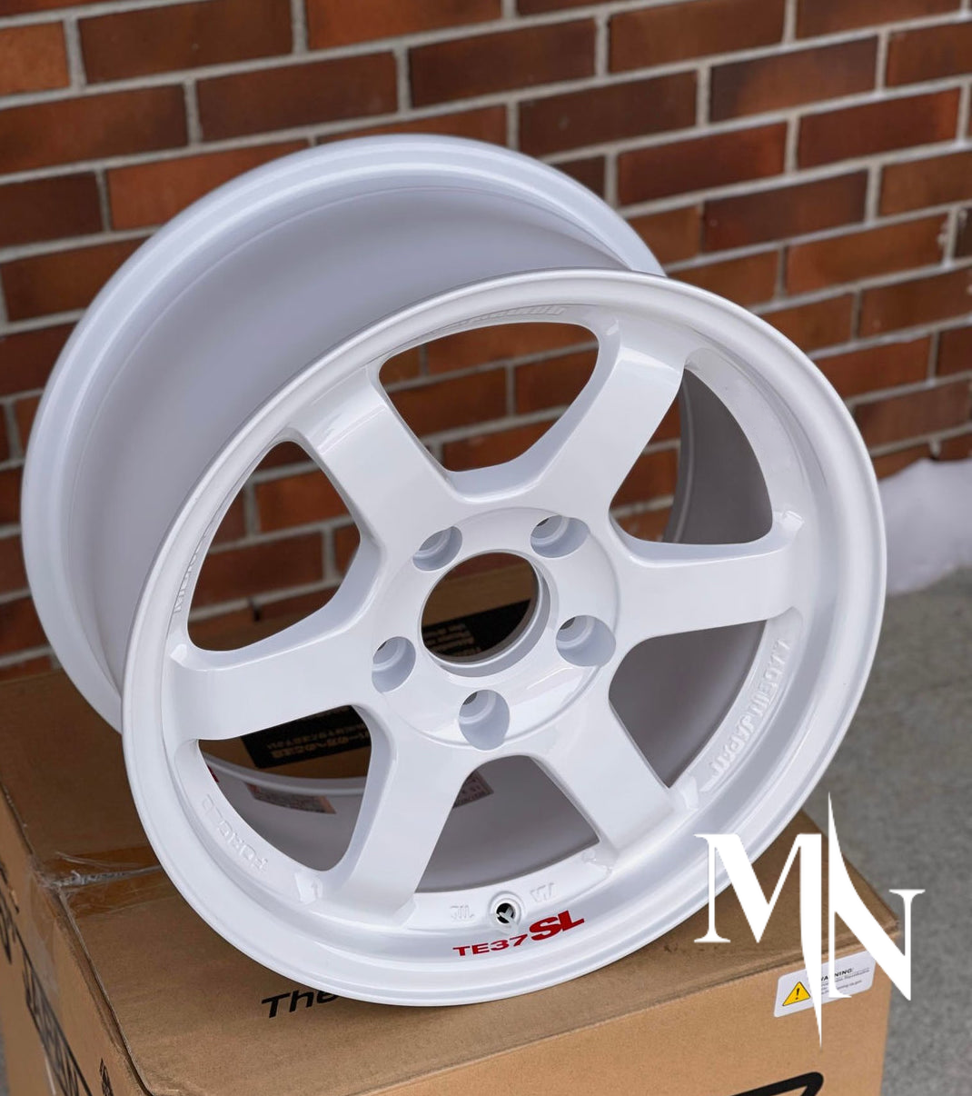 5x100 5x112 5x114.3 15 16 17 18 19 20 Inch White Froged Wheels Sport Rim TE37 Saga High Performance Track Wheels