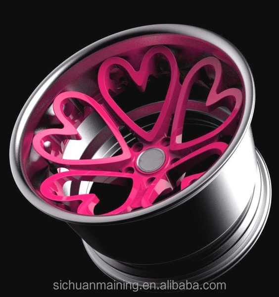 MN Forged Custom For Heart-Shaped Car Wheels Pink Black Chrome Purple Racing Hearts Rims