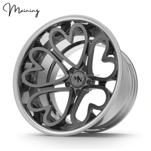 MN Forged Custom For Heart-Shaped Car Wheels Pink Black Chrome Purple Racing Hearts Rims