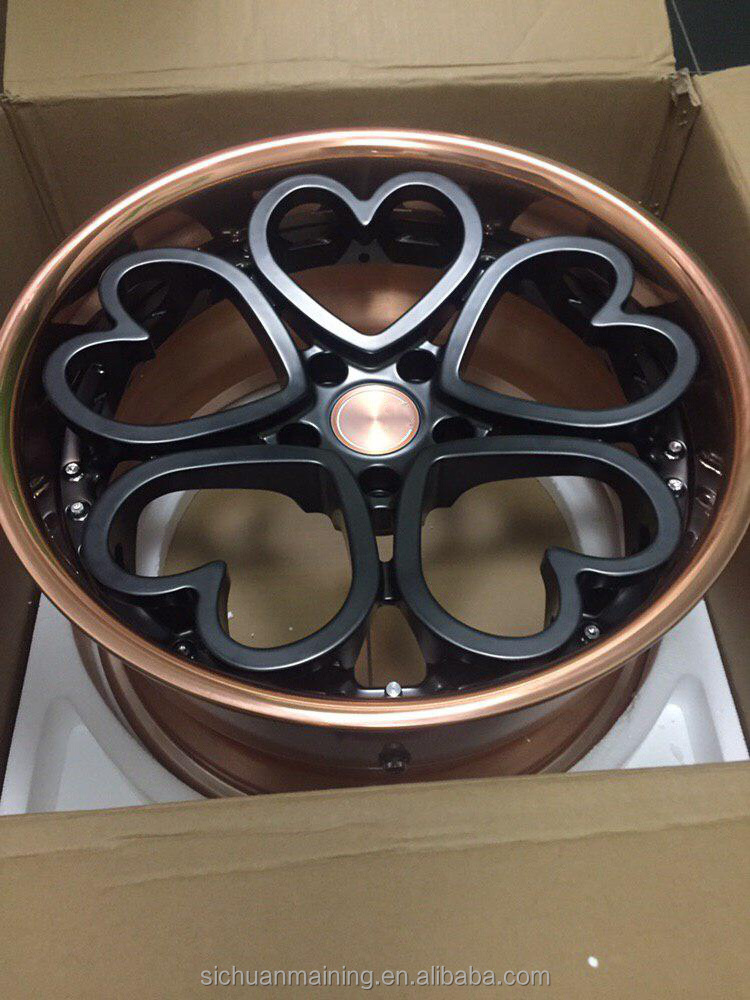 MN Forged Custom For Heart-Shaped Car Wheels Pink Black Chrome Purple Racing Hearts Rims