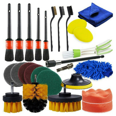 27Pcs Car Cleaning Brush Set Auto Detailing Brush Set Car Cleaning Kit for Car Wash