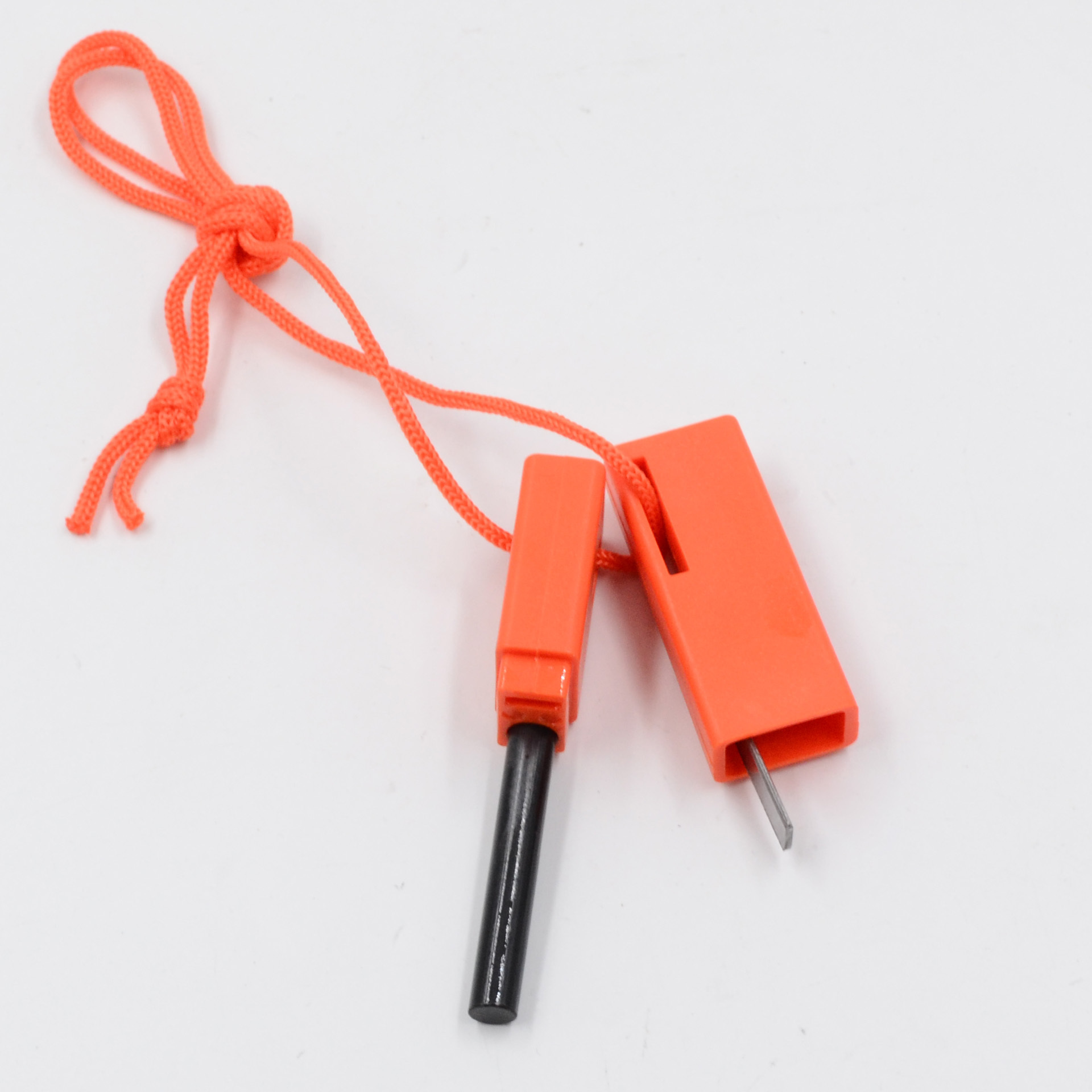 Orange Bushcraft Survival Ferro Rod flint fire starters and Backpacking Multitool Flint fire lighter and Steel Striker