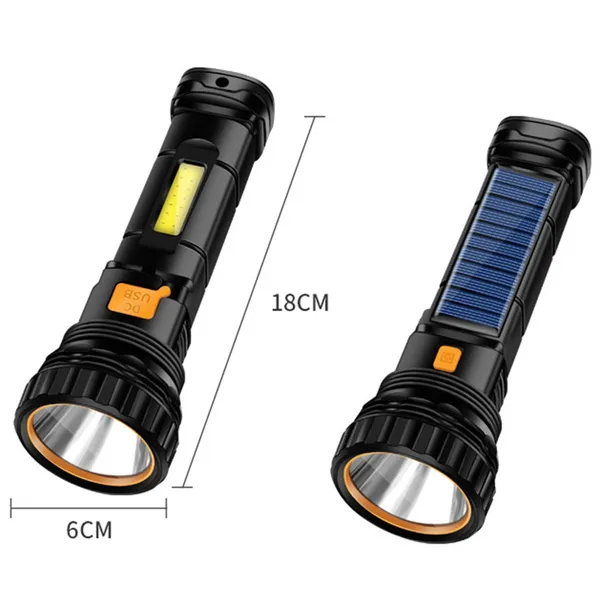 Camping Survival Emergency Torch Solar Rechargeable Multi Function 1000 Lumens LED Flashlight