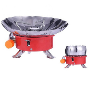 Outdoor butane gas cartridge windproof camping stove lotus gas burner stove Mini Portable Cooking Picnic Gas Stove