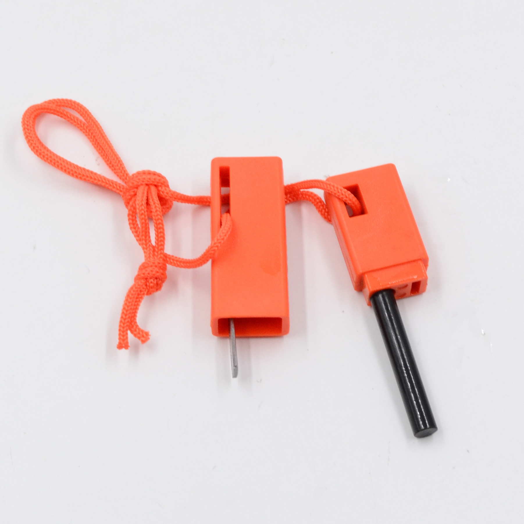 Orange Bushcraft Survival Ferro Rod flint fire starters and Backpacking Multitool Flint fire lighter and Steel Striker