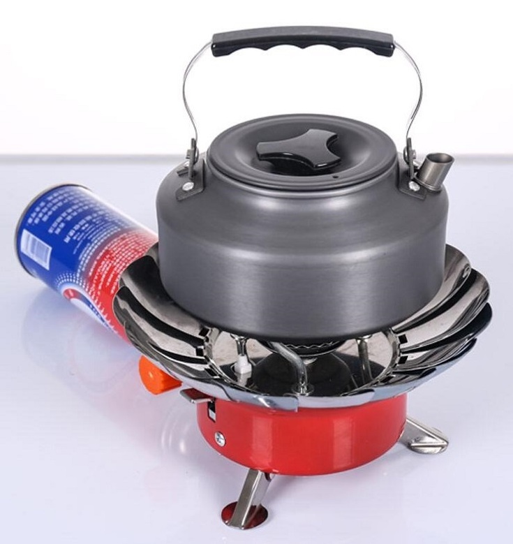 Outdoor butane gas cartridge windproof camping stove lotus gas burner stove Mini Portable Cooking Picnic Gas Stove