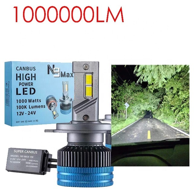 100k lumen N9 MAX Led Headlights 3 Copper Tube Tur bo Led H4 6000K Auto Led Headlamp h7 h8 h9 h11 led headlight bulb 9005 9006