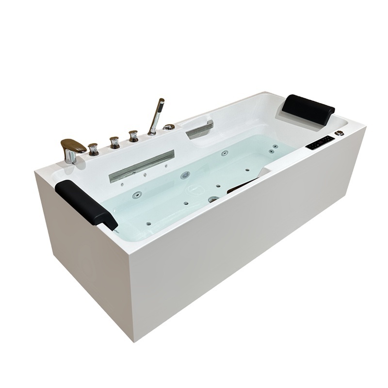 SICOBATHROOM Jacuzzis indoor spa whirlpool bathtub massage bathtub 2 person tub acrylic bath tub with faucet and two pillows