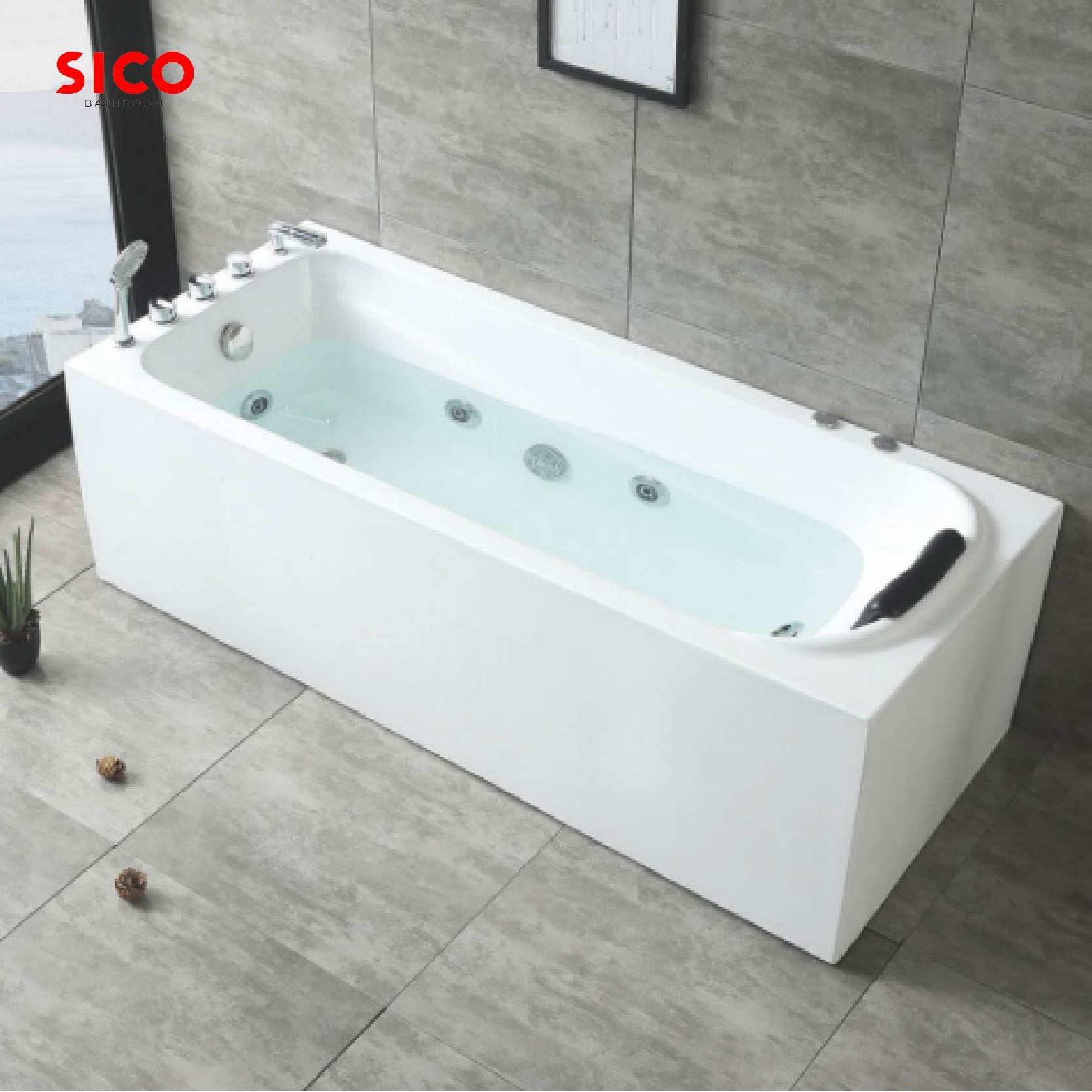 Custom Modern Hot Tub White Acrylic Freestanding Massage Whirlpool Walk In Tub Shower Combo Bathtub