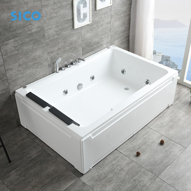 Factory Hot Sale Indoor Hydro Massage Air jet 2 Person Whirlpool Bathtub with Led Lights Jacuzz Tub for a Serene