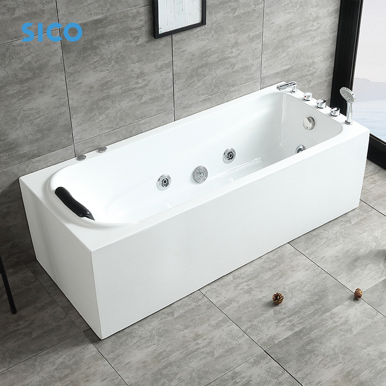 sico bathroom elegant quality pure acrylic freestanding bath tub soaking bathtub 180x86cm 71'' special design