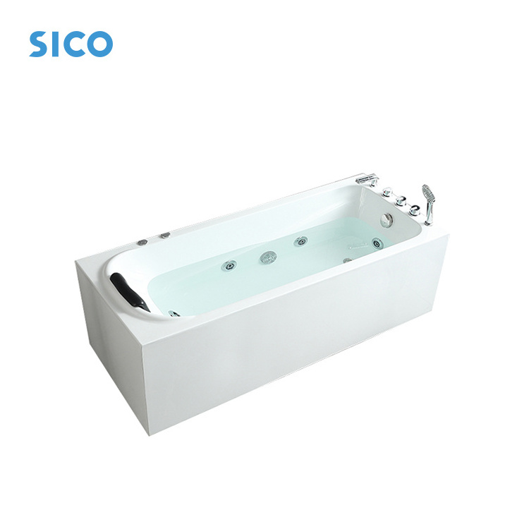 Custom Modern Hot Tub White Acrylic Freestanding Massage Whirlpool Walk In Tub Shower Combo Bathtub