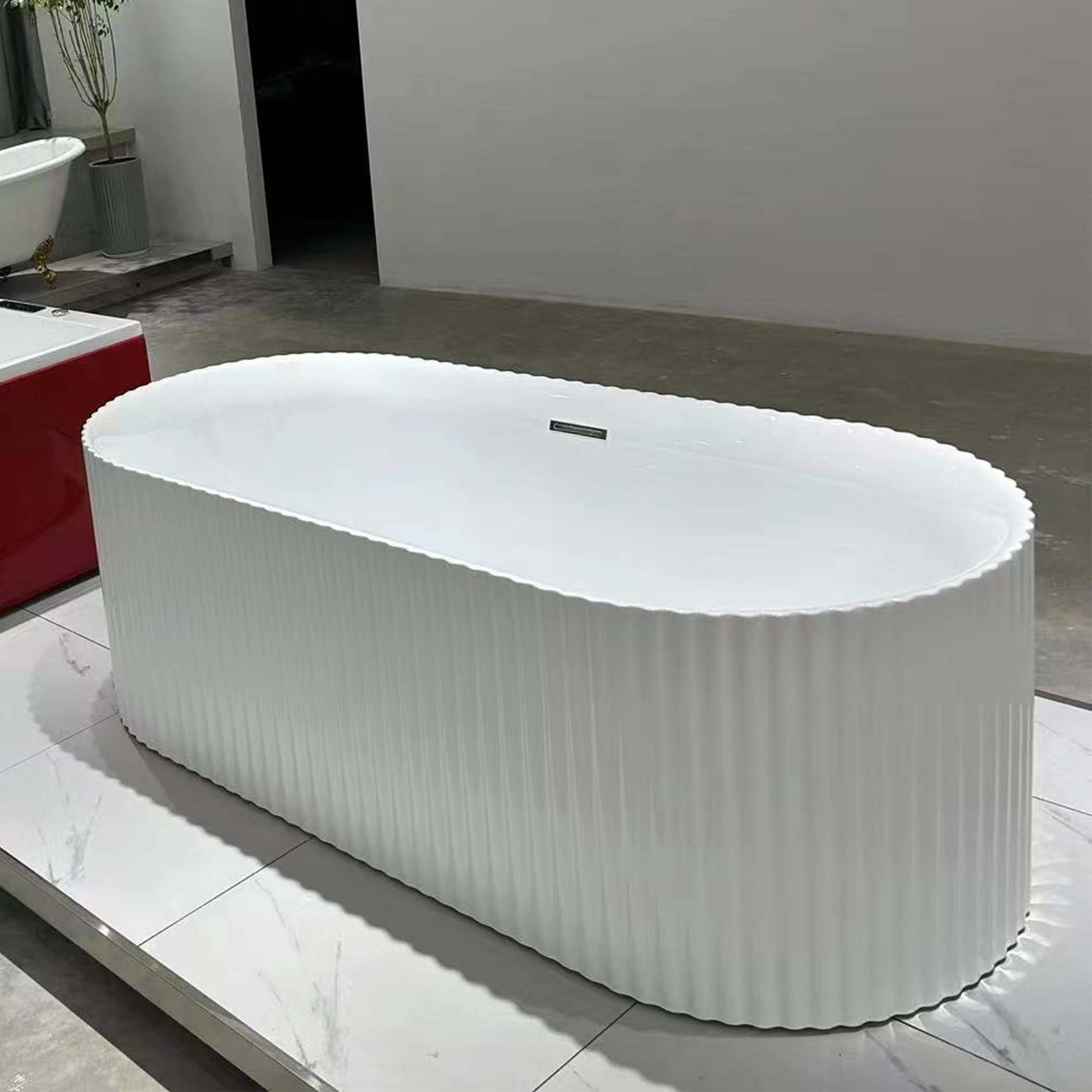 Good Quality Bath Freestanding Solid Surface Tub Modern Stand Alone Acrylic Resin Bathtub New Design