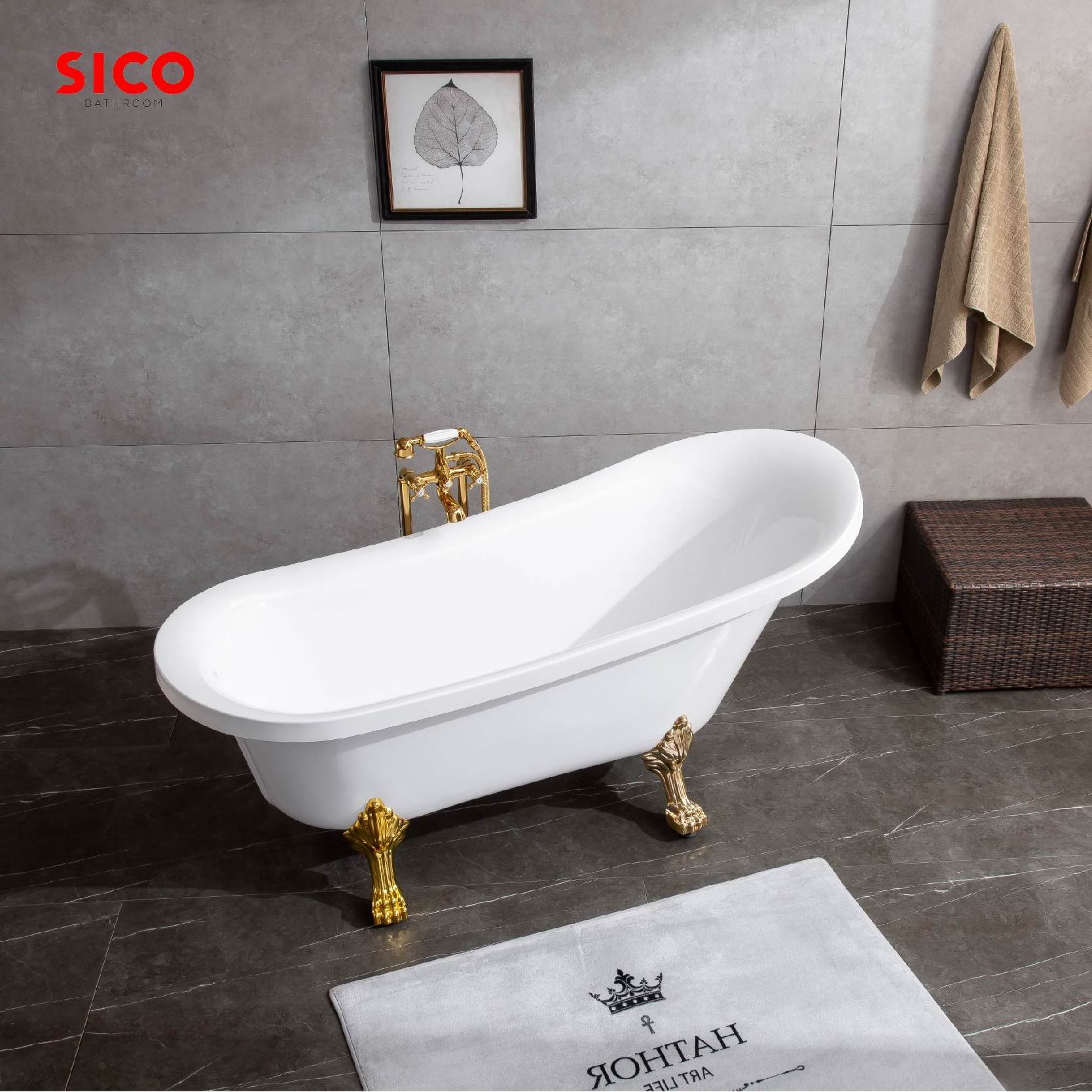 Retro Basin Acrylic Free Standing Fiberglass Four Boot Tub Mini Clawfoot Corner Bathtub Price With 4 Legs