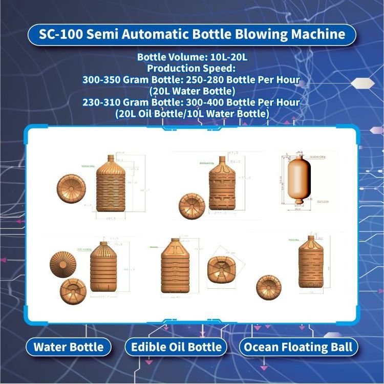 Taizhou Sico Semi-Auto PET Plastic Bottle Blowing Machine 5 Gallon Blow Molding/Moulding Machine for Manufacturing Plant