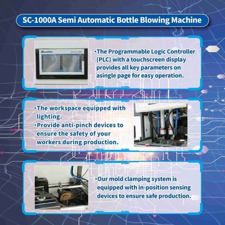 Lowest Price Semi Automatic PET Bottle Blowing Machine , PET Plastic Bottle Blow Molding Machine