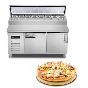 Commercial Refrigerated Pizza Refrigerator Prep Station Glass Top Refrigerator Marble Pizza Prep Station commercial freezer