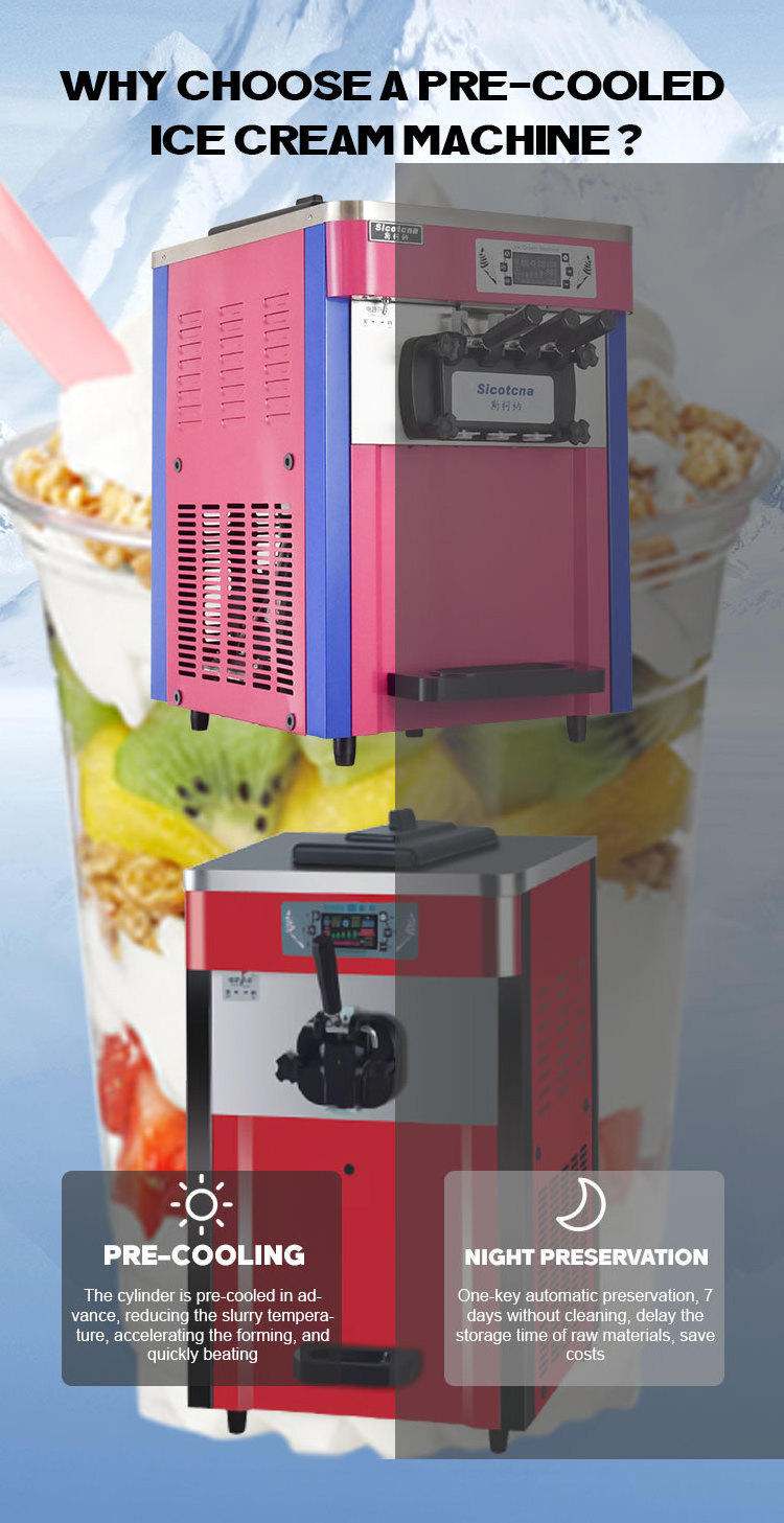 Snack Commercial Frozen Yogurt Maker Air Pump Soft Serve Ice Cream Vending Machine Wholesale Ice Cream Machine