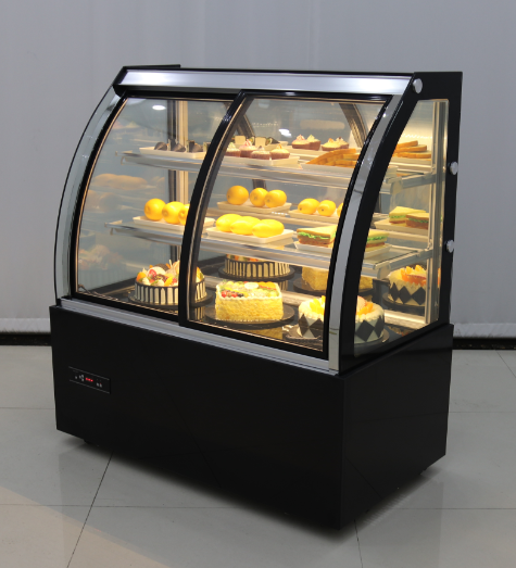 0.9m 1.2m 1.5m 1.8m straight curved glass back open refrigerated cake display cases/bread bakery display /cake display counter