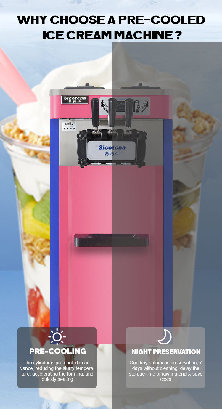 Cheap Price China Ice Cream Making Machine Beverage Store Automatic Multi-Flavour Three-Color Vending Machine