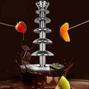 Commercial Chocolate Fountain with 5 Tiers Chocolate Melting Furnace Chocolate Fountain for Home Office Party