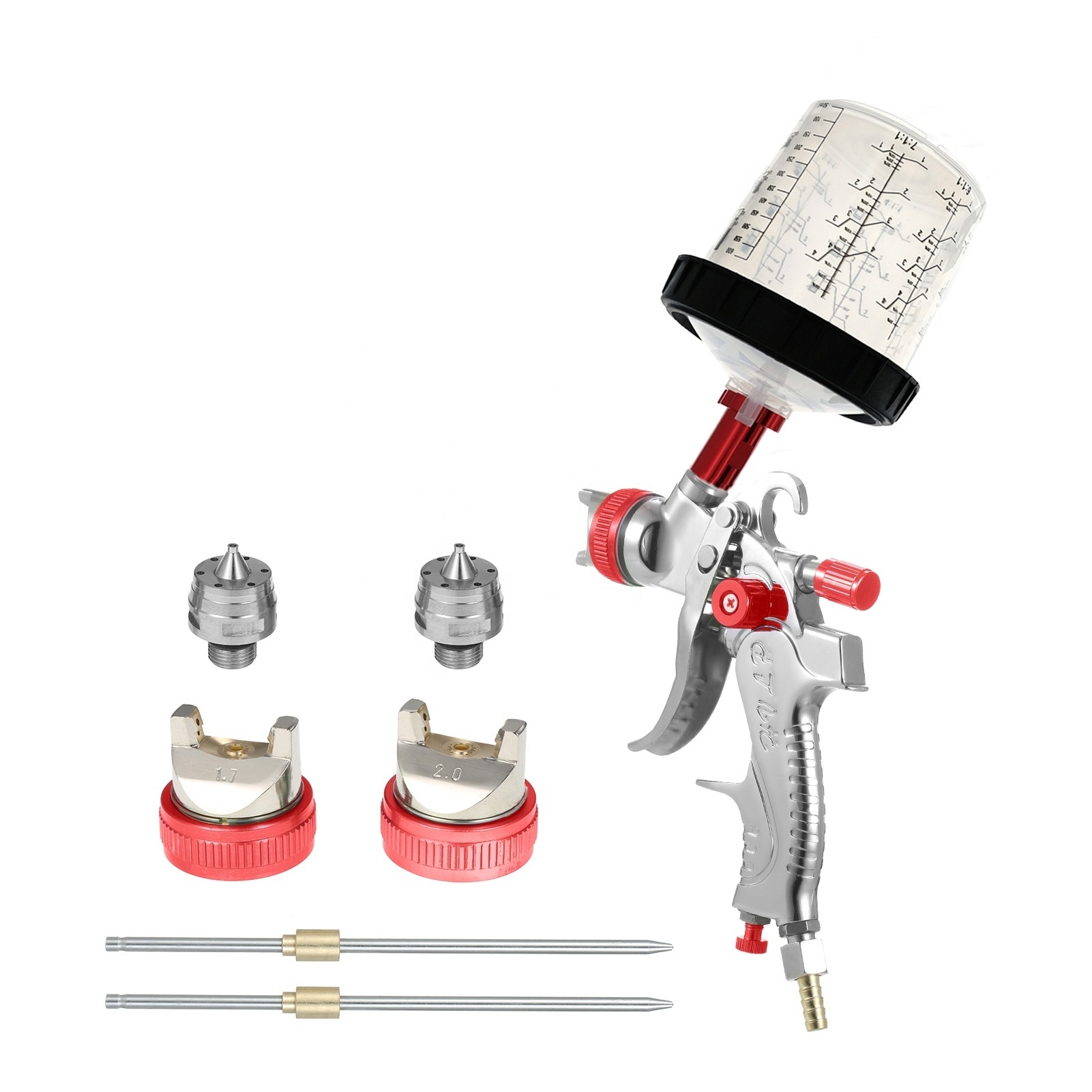 2008 with 1.4/1.7/2.0 caliber double pot environmental protection spray gun adjustable high atomization car spray gun