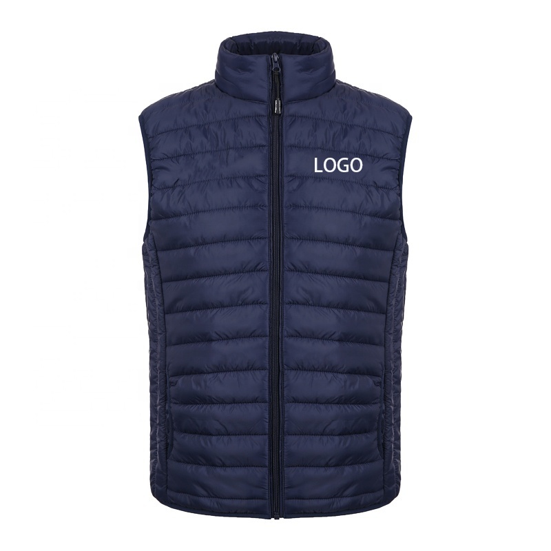 OEM Custom Print Logo Work Wear Company Uniform Nylon Mens Quilted Padded Down Puffer Jacket Vest