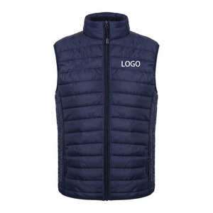 OEM Custom Print Logo Work Wear Company Uniform Nylon Mens Quilted Padded Down Puffer Jacket Vest