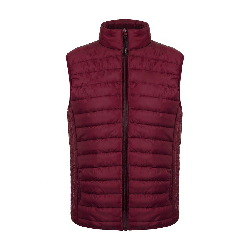 OEM Custom Print Logo Work Wear Company Uniform Nylon Mens Quilted Padded Down Puffer Jacket Vest