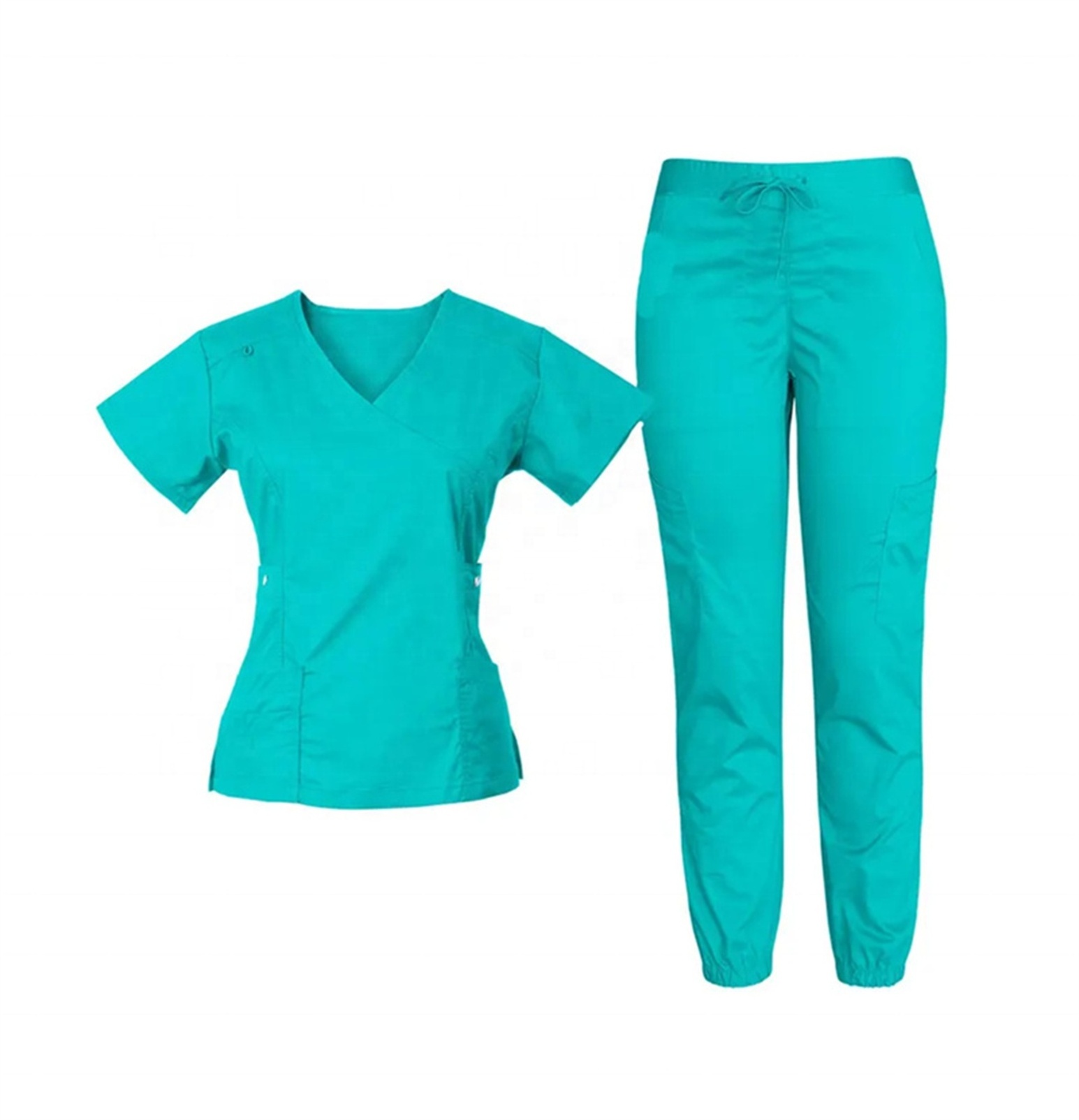 Custom Hot Selling Stretch Breathable Fit Beauty Spandex Hospital Nurse Lab Top Pant Female Uniform Scrubs