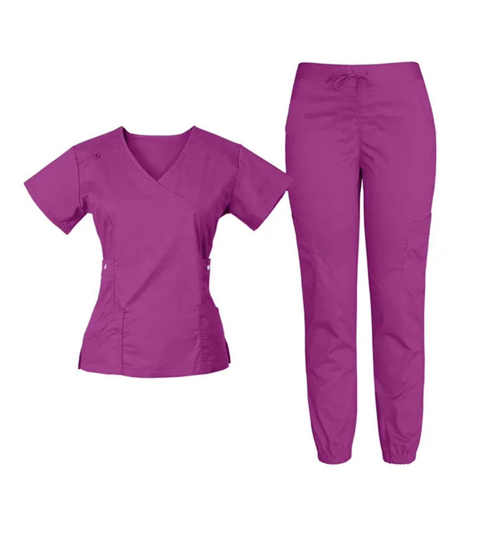 Custom Hot Selling Stretch Breathable Fit Beauty Spandex Hospital Nurse Lab Top Pant Female Uniform Scrubs