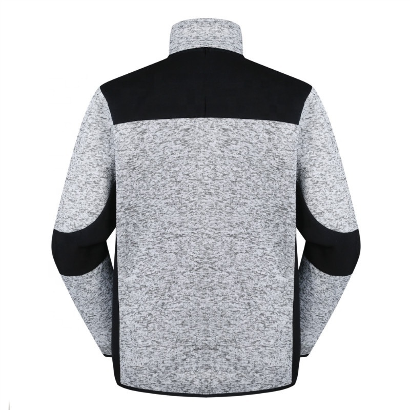 Supply 100% polyester gauge knitted custom winter fleece jacket men without hood