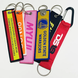 Custom logo embroidered key chain label fashion airbus Fashion Tags Key chain Key ring label Embroidered Gift Bookmark Aviation