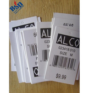 Custom paper price tag, PVC price tag and UPC Barcode Hang tag for clothing