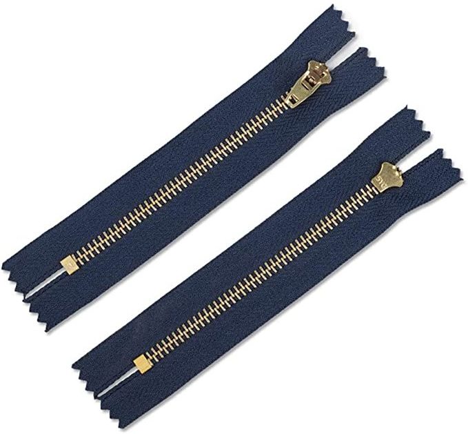 Wholesale clothes accessories 5# double polished gold close-end metal zipper bangladesh metal zipper