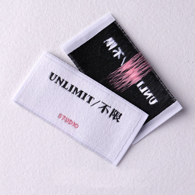 High density custom logo woven labels manufacturing processes woven labeling making machine for clothing