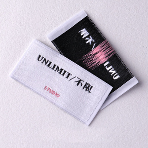 High density custom logo woven labels manufacturing processes woven labeling making machine for clothing