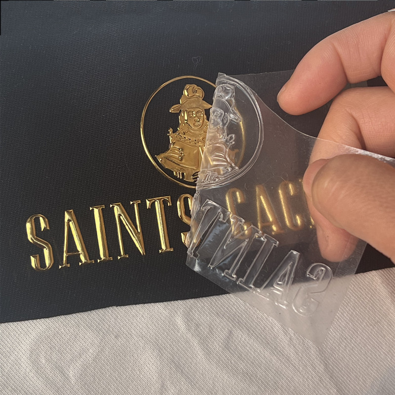 Custom logo 3d tpu thick heat transfer vinyl  3d raised gold logo tpu and silicone heat transfer patch