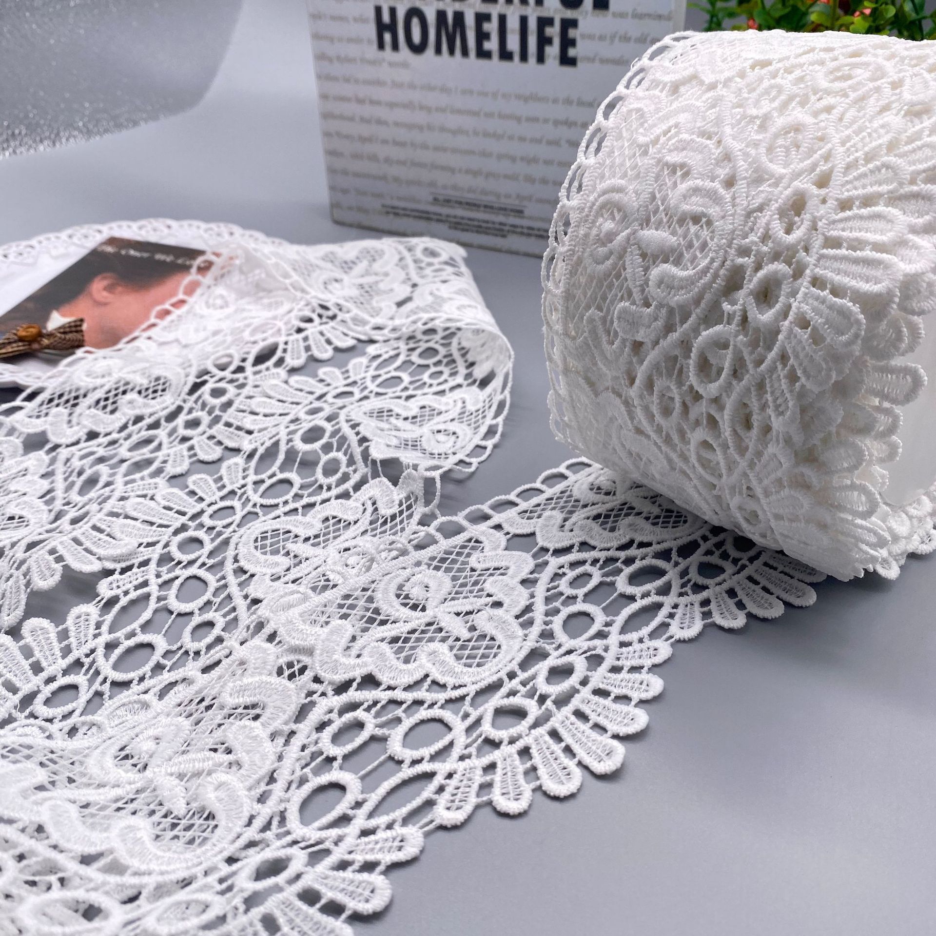 New products milk silk lace trims sewing chemical lace trimming flower chemical embroidery lace fabric